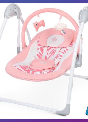 Дитячий заколисувальний центр підлогові електро гойдалки на пульті керування el camino me 1047 airy rose leaves