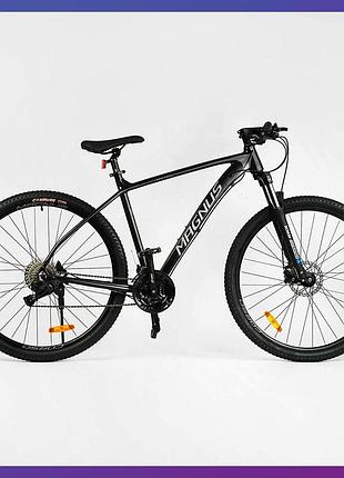 Велосипед гірський двоколісний однопідвісний алюмінієвий corso magnus mg-61099 29 дюймів 21" рама чорний