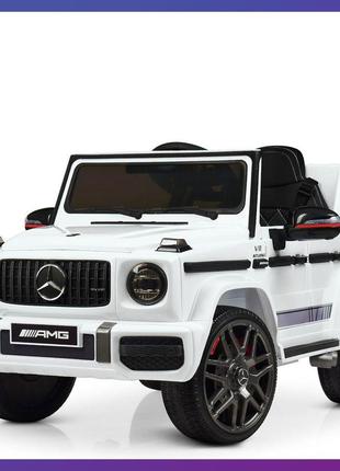 Детский электромобиль на аккумуляторе джип mercedes m 4179 на радиоуправлении для детей 3-8 лет белый