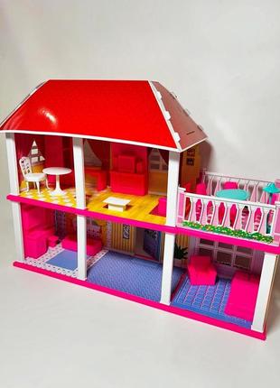 Ляльковий будиночок із меблями bambi my lovely villa 6980 двоповерховий будиночок для ляльки 16 см
