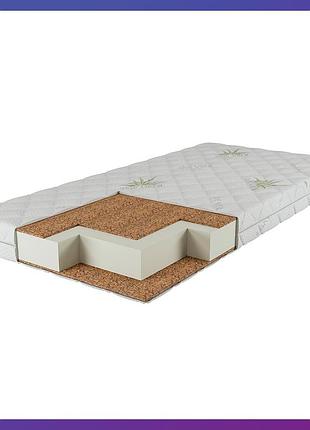 Матрац для дитячого ліжечка lux+ aloe vera (кокос поролон кокос) 10 см білий