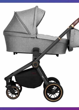 Детская универсальная коляска carrello epica crl-8510/1 (2in1) серая с черной рамой eva колеса + дождевик