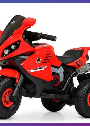 Детский электро мотоцикл трехколесный на аккумуляторе bambi racer m 4216 для детей 3-8 лет красный