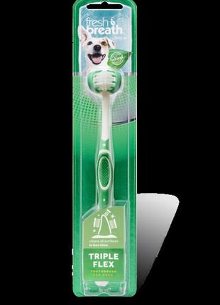 Зубна щітка для собак tropiclean tripleflex