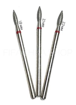 Алмазна фреза полум'я гостре китай 2,3 мм (червона)