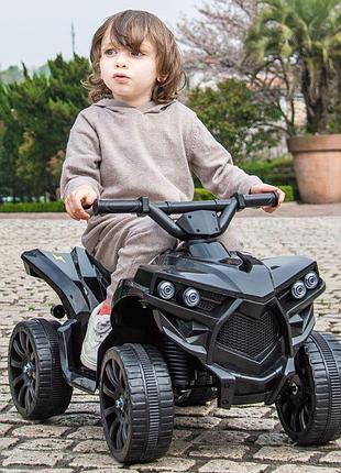 Детский электро квадроцикл на аккумуляторе bambi racer m 5054 для детей 2-5 лет черный
