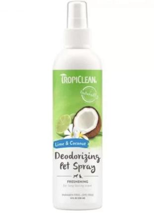 Духи для собак и кошек tropiclean spa лайм и кокос, 236 мл