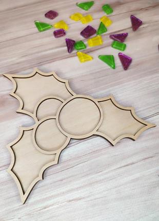 Заготовка під мозаїку "пуансетія" 15*13,5см, основа з бортиком для творчості