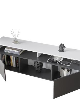 Тумба тв "ольвія" к-215, білий / графіт (160/58/33) мдф