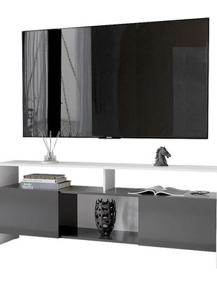 Тумба тв "ольвія" к-215, білий / графіт (160/58/33) мдф