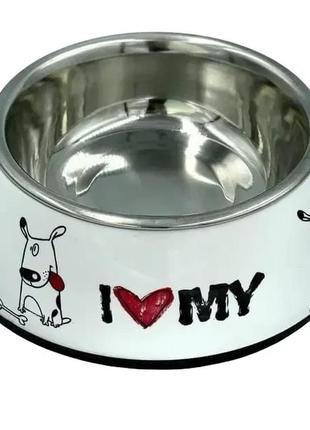 Миска для собак lucky star diva dish, 18 см, 1 л, белый (swt 6045-3)