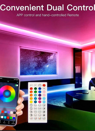 Светодиодная led лента rgb 5050 10м. usb,пульт+ управление с телефона