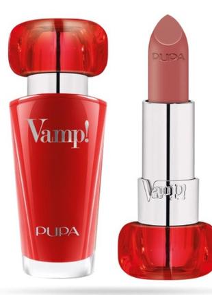 Помада pupa vamp!lipstick extreme colour with plumping treatment 107 rosewood, 35г
