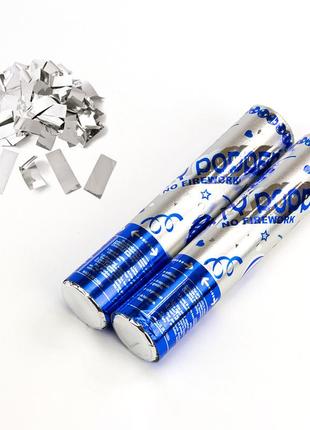 Хлопавка пневматична 20см з прямокутниками (срібряни)