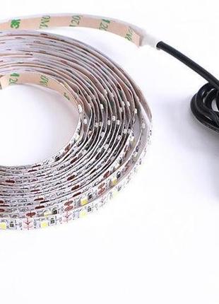 Світлодіодна led стрічка 100см нейтральна 4500k  біла usb 5v юсб 1м. працює від павер банку power bank