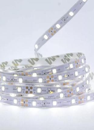 Led стрічка холодний білий довжина 500см. 6000к mtk-300w-3528-12 smd3528 60шт/м 4.8w/м ip20 12v негерметична світлодіодна