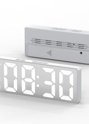 Електронний настільний годинник sz-810 з будильником і термометром білий світлодіодний будильник