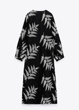 Платье льняное миди макси zara4 фото