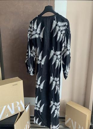 Платье льняное миди макси zara6 фото