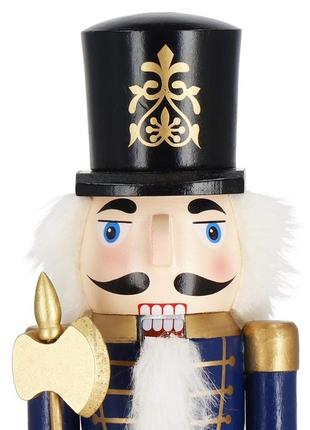 Деревянная фигурка щелкунчик с топором новогоднее украшение springos (38х10 см) премиум