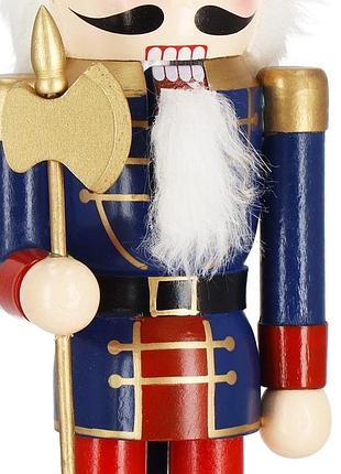 Деревянная фигурка щелкунчик с топором новогоднее украшение springos (38х10 см) премиум