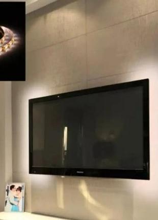 Led стрічка нейтральний білий 4500к mtk-300w-3528-12 smd3528 60шт/м 4.8w/м ip20 12v негерметична світлодіодна3 фото