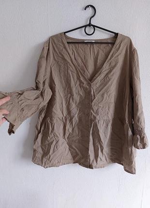 Натуральна блуза в горох