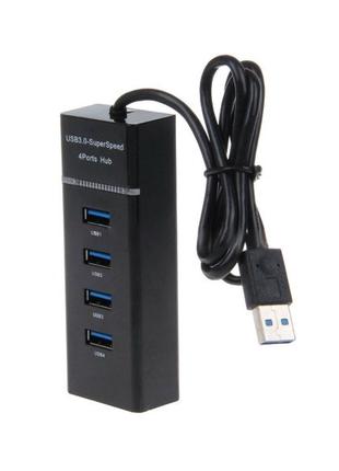 Usb-хаб usb 3.0 на 4 порта 1*3.0 3*2.0 с питанием кабель 120 см. разветвитель usb-hub