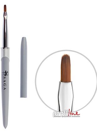 Пензель для гелю saga professional new 05 овальний штучний ворс 7 мм