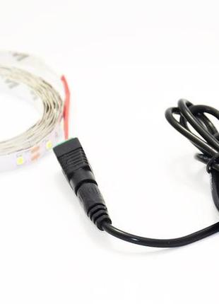 Светодиодная led лента usb 5v и 12v универсальная юсб 100см. белая работает от павер...