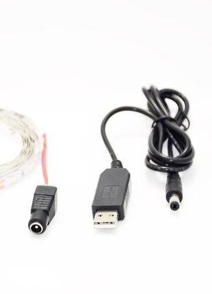 Светодиодная led лента usb 5v и 12v универсальная юсб 100см. белая работает от павер...