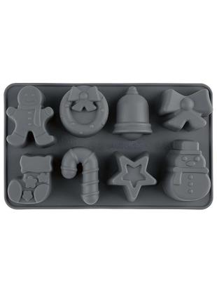 Форма для выпечки новогодняя силиконовая серый ernesto