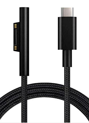 Type-c кабель для microsoft surface pro x 8 7 6 5 4 3 планшета 65w 15v 4a швидка зарядка book 2/1
