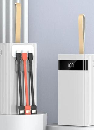 Павербанк viaking kj-294 30000 mah с фонариком портативное зарядное устройство повербанк с проводами и ручкой2 фото