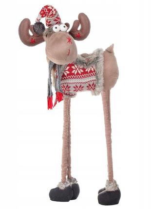 Декоративная игрушка рождественский олень springos с телескопическими ножками (100 см)