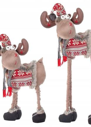 Декоративная игрушка рождественский олень springos с телескопическими ножками (100 см)