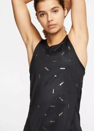 Тенісна майка жіноча nike court dry tank black/metallic gold