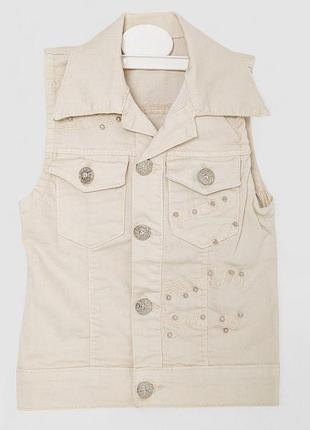 Жилетка дитяча для дівчаток  -уцінка, колір бежевий, 247r10029-u-36
