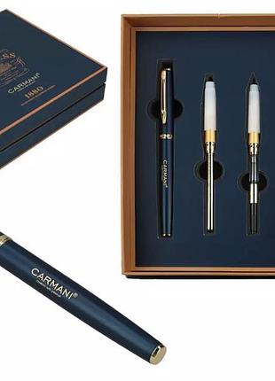 Письменный набор - авторучка и шариковая ручка с чернилами (темно-синий) (031-0041)