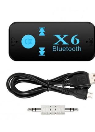 Беспроводной адаптер aux bluetooth-приемник bt-x6 /  3,5мм jack, handsfree в авто / 6948