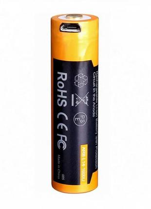 Fenix акумулятор 14500 arb-l14-1600u micro usb зарядка