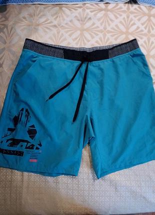 Шорты дышащие облегченные оригинал reebok crossfit для силовых тренировок, размера l, koliра - бирюза