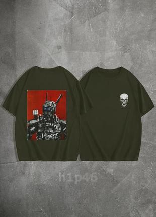 Чоловіча футболка оверсайз з крутим принтом