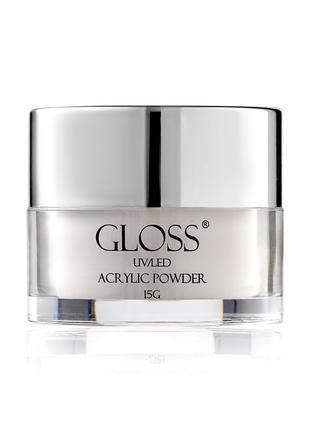 Акриловая пудра acrylic powder gloss белая 004, 15 г