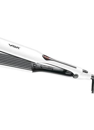 Плойка гофре vgr v557 стайлер для волосся утюжок для укладання та прикореневого об'єму щипці гофре з рк дисплеєм  , top