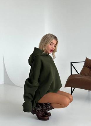 Люксовий жіночий хакі худі oversized 💔