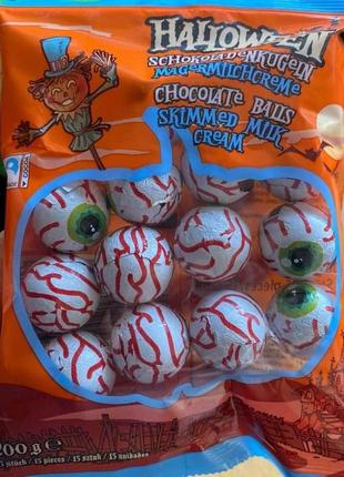 Шоколадні цукерки halloween milk chocolate balls milk cream 200g