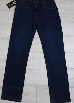 Джинсы мужские зимние на флисе классические тёмно синие стрейчевые   ggraces код-(1061) 30