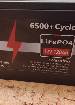 Акумулятор bemory lifepo4 120ah літій залізофосфатний usb bluetooth 6500+ циклів type-c