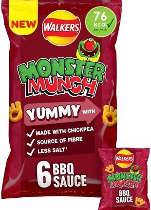 Снеки walkers monster munch bbq sauce 16g